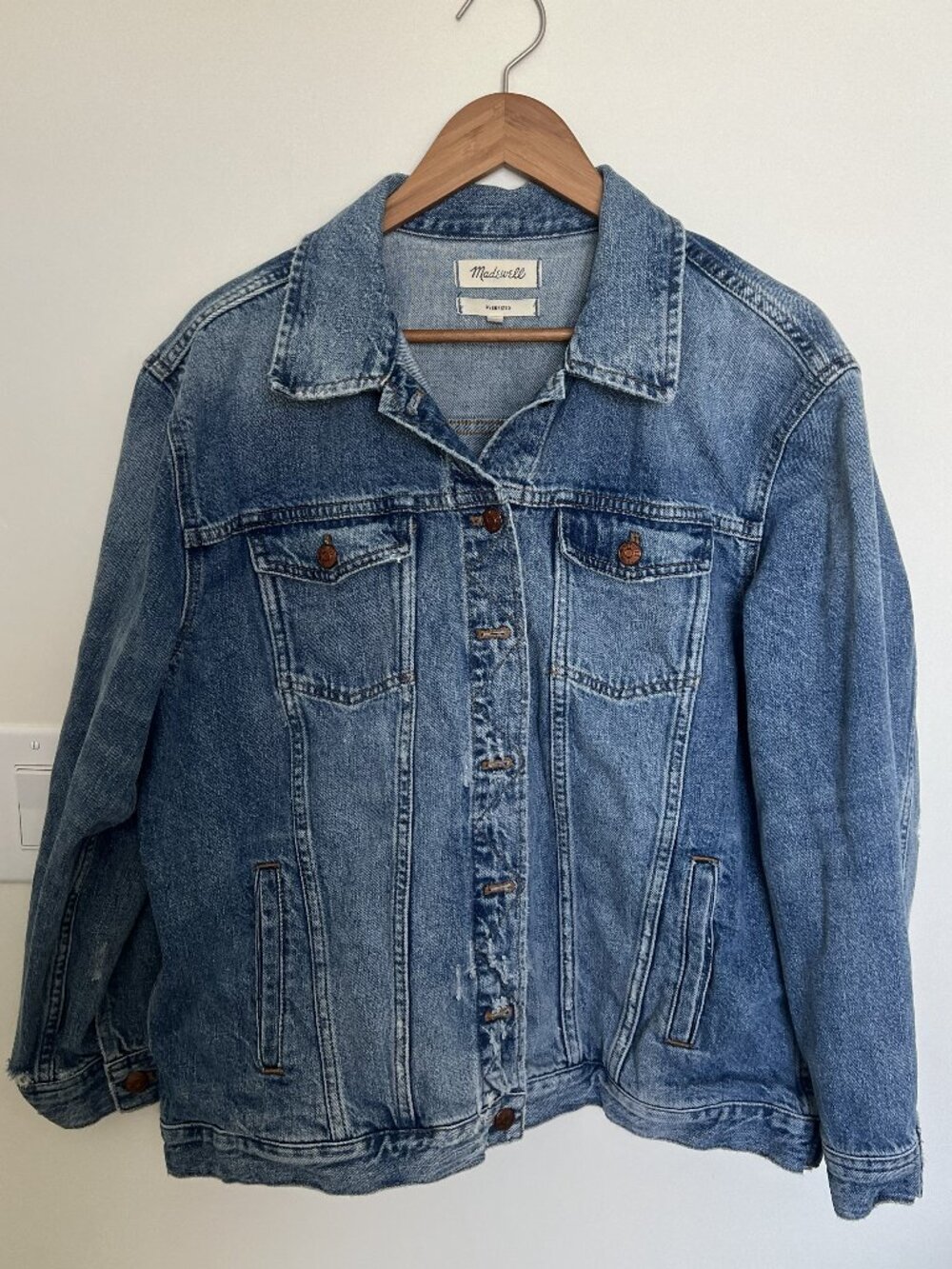 Medium Wash Distressed Denim Jacket